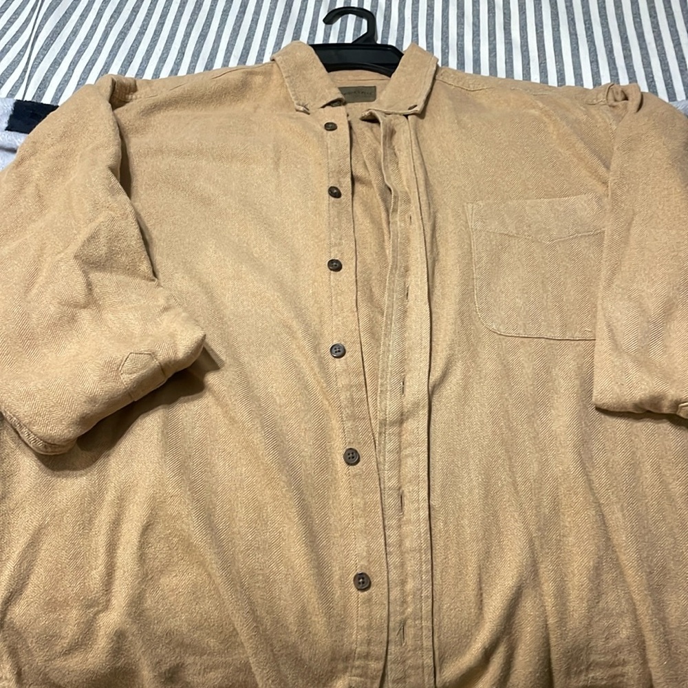 Tan button up